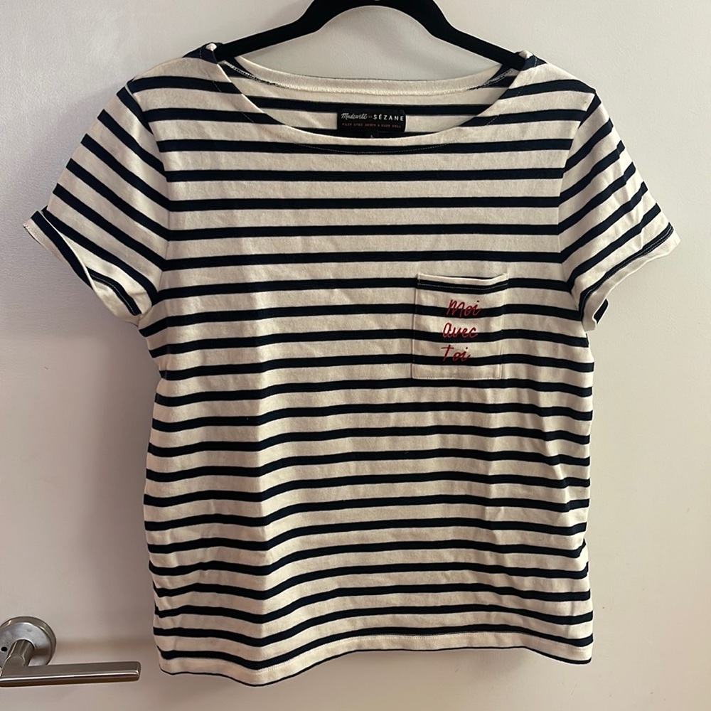 Madewell x Sézane “Moi avec toi” striped t-shirt